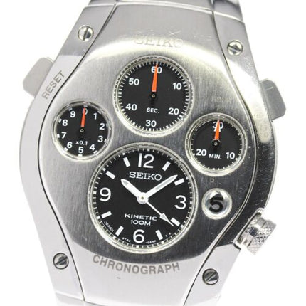 Seiko Sportura Kinetic Chronograph 9T82-0A50 Auto Quartz Men's Round Analog