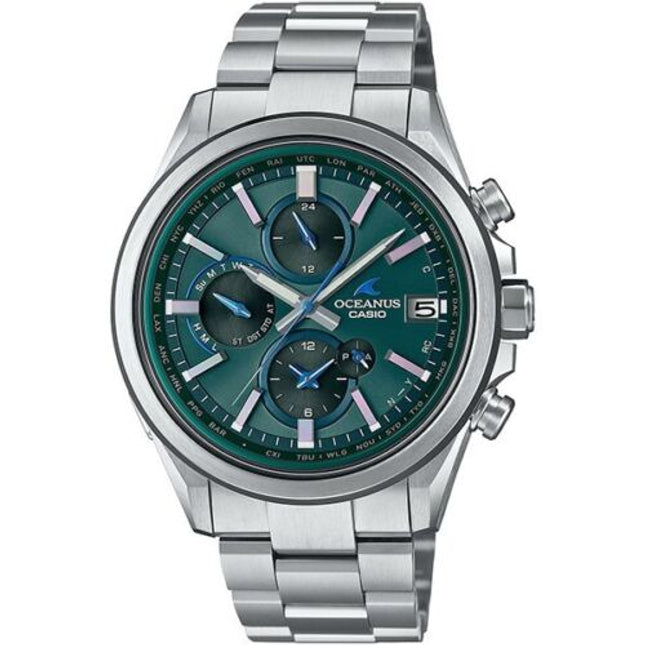 Casio Ocianas Solar Radio men's wristwatch OCW-T4000C-3AJF Silver Green
