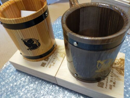 Spice and Wolf Restaurant Wooden Barrel Mug 800ml With Holo Wooden Box