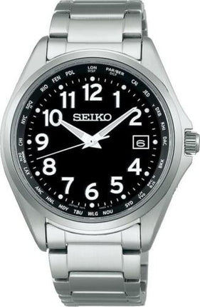 Seiko Selection SBTM329 Black Dial Titanium Solar Atomic Radio Men Watch