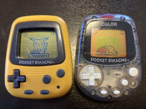 NINTENDO Pocket Pikachu Color Pedometer Pokemon Yellow & Clear set Virtual pet
